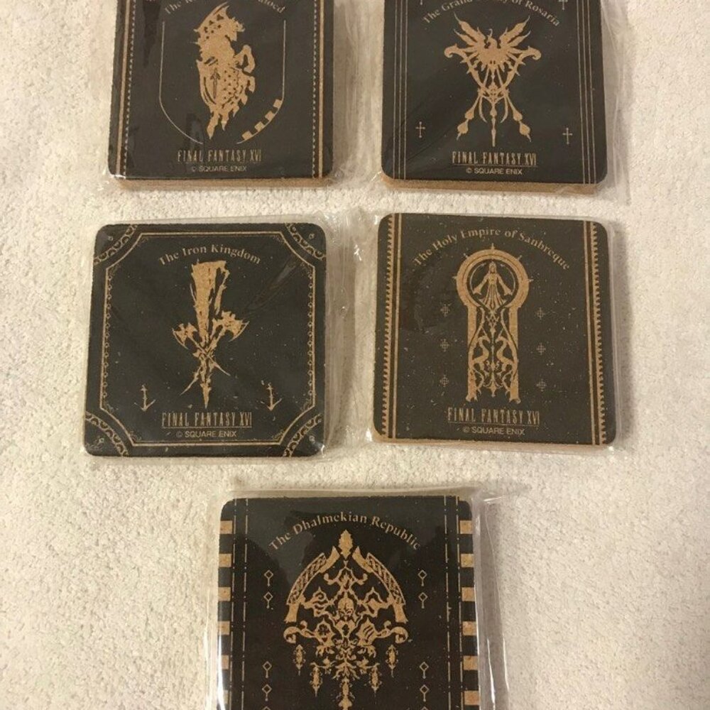 Final Fantasy XVI Square Enix Anniversary Kuji D Award Cork Coaster Full Set